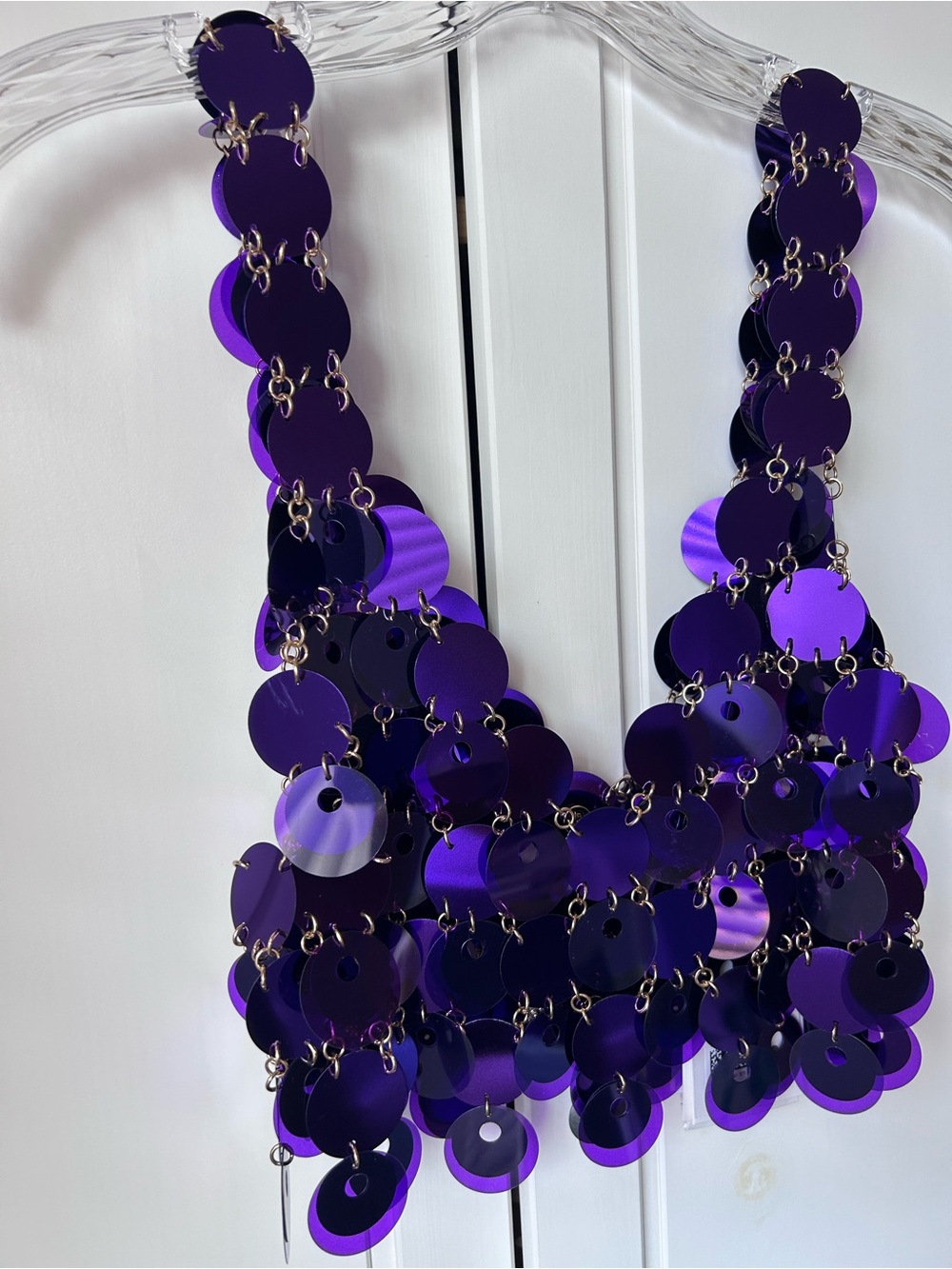 Rabanne H&M Purple Sequin Crop Tank Top - Designer - Picture 5 of 9